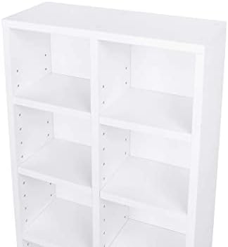 CD Bookcase Storage Shelf Case Cabinet Rack Unit Tower Organizer Adjustable Wooden Book Bluray Video Games up to 224 CD's (White)