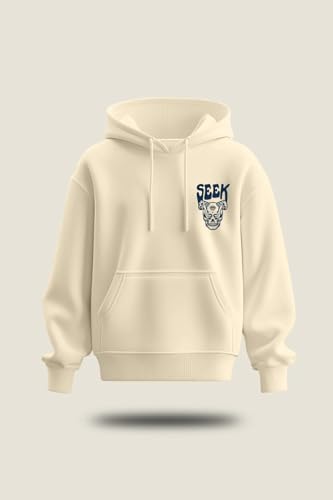 Image of Veirdo Cotton Poly Fleece Oversized Hooded Sweatshirt Baggy Fit Stylish Pocket Graphic Printed Hoodie for Men (Available in Sizes: S to 3XL)