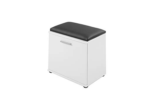 byLIVING Sitzbank Jakob/Hocker in Weiß mit schwarzem Kunstleder...