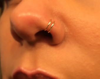 Briana Williams Fake Lip Piercing Fake Lip Ring Fake Nose Ring Fake Nose Piercing Faux Lip Rings Fake Snake Bite Piercing Clip on Non Piercing Double Cartilage Helix Earrings Ear Cuff for Women Men4