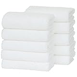 【Amazon.co.jp限定】タオル研究所 [軽さの理由] #006 フェイスタオル ホワイト 百合色 10枚セット 薄手 速乾 高速吸水 耐久性 綿100% 【選べる12色】 Japan Technology