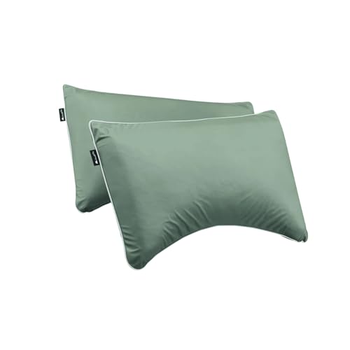 Cloudpillo Plus Duopack Kissenbezüge - Premium Seidenkissenbezug für Haut & Haar, Atmungsaktiv, Ultraweich, Luxuriöser Komfort, Pflegeleicht & Hypoallergen, 52×82 cm - Sage Green