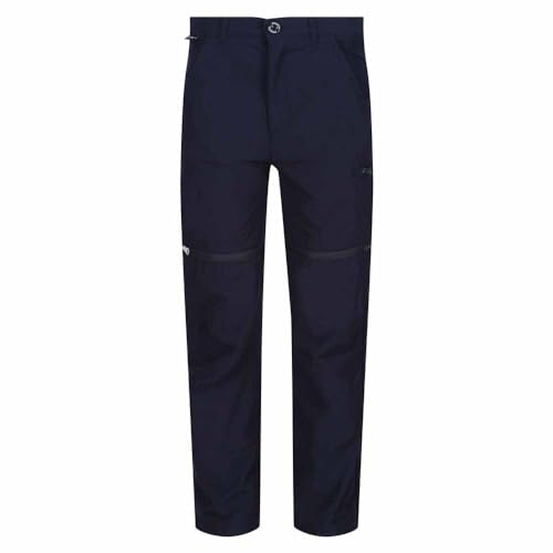 Regatta Kids' Highton Stretch Zip Off Walking Trousers Navy - Image 3