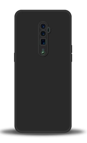 WUACYEAMING Compatible con OPPO Reno 10x Zoom Case, Funda Silicona Premium Líquida Resistente Arañazos, Antihuellas Dactilares, Prueba Golpes Cover Carcasa de TPU-Negro