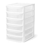 A4 Drawers Storage Unit, Plastic Storage Drawers (A4 6 Drawer, White)