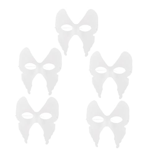 ERINGOGO 5Pcs White Camouflage DIY Paper Half Face Masks for Carnival Masquerade Costume Events Creative DIY Kit for Unique Celebrations Comfortable Wear for Parties