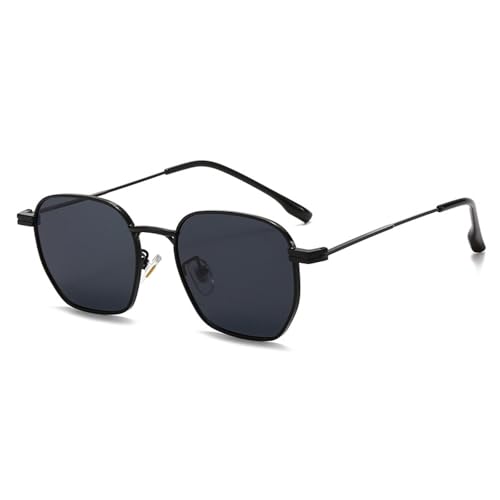 Lunettes de soleil pour femmes punk rétro verres orange transparents monture métal UV400 chic