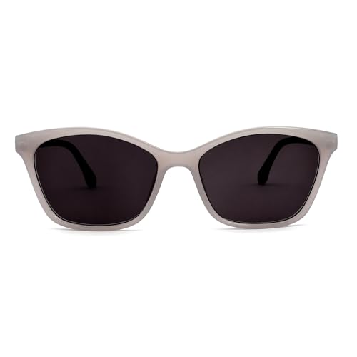 OPULIZE KAT Sonnenbrille - Cat-Eye Katzenaugen-Fassung - UV400 Schutz mit UVA- & UVB-Filter - Grau - Herren & Damen - Federscharniere - S59-7