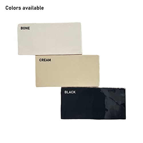 3X6 Handmade Look Ceramic Subway Tile For Bathroom Walls, Kitchen Backsplashes (Box Of 5.5 Sq Ft - 44 Pieces) (Not Peel And Stick) (Cream) #TOP6