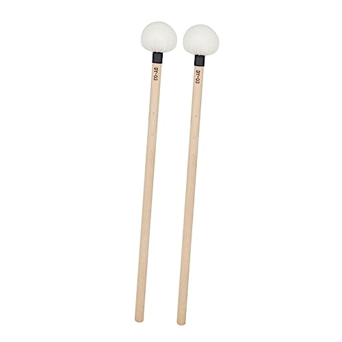 2 baquetas de percusión con mango de madera y punta de fieltro miniatura 1