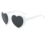 Armear Women's Lady Girl Fashion Large Oversized Heart Shaped Retro Plastic Sunglasses Cute Love Eyewear White