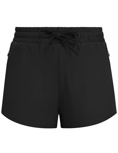 ELESOL Women's Athletic Shorts Suitable for All Sports Black