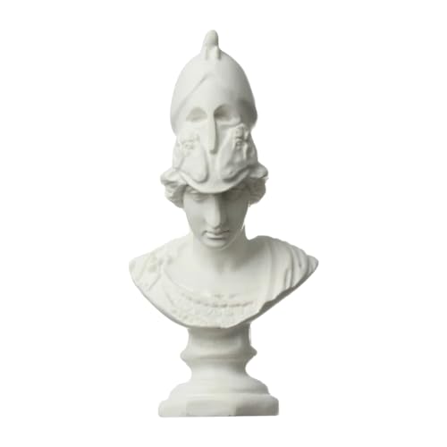 LKXHarleya Statuina mitologica in Resina, Statua di Busto Greco da 8 cm per Decorazioni in Soggiorno, Camera da Letto e Ufficio, Atena