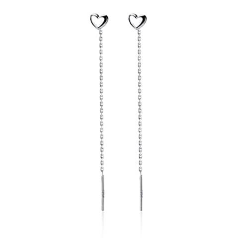 Argent 925 authentique ligne d'oreille 10cm anti-allergie et cœur lié léger