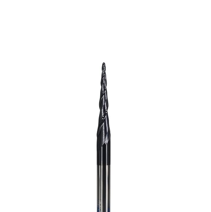 Fresas de Punta esférica, Fresas de Extremo de Punta esférica cónica de carburo HRC55 TiAlN 2 Flautas de Varios tamaños CNC Metal Madera(R1.5X60XD8X100L)