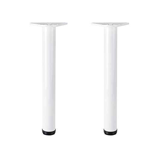 Juego de 2 patas de mesa de metal ajustables de 0140 cm de altura para mesas de comedor, bar, mesa de trabajo, aleación de aluminio duradera, incluye tornillos de 115 cm, acabado blanco