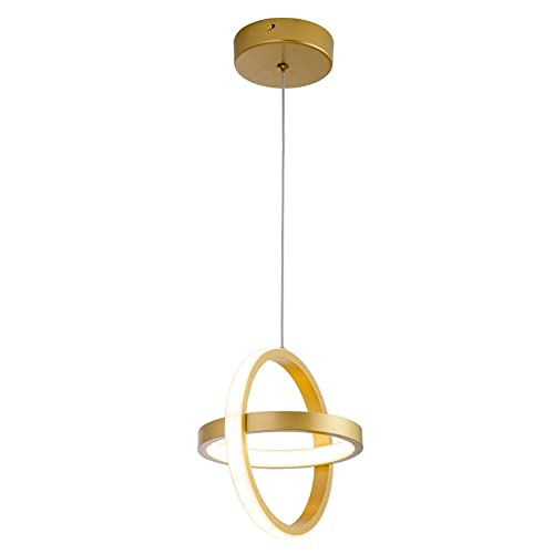 Lámpara Colgante de Anillo acrílico con luz cálida y altura ajustable ideal como lámpara de noche