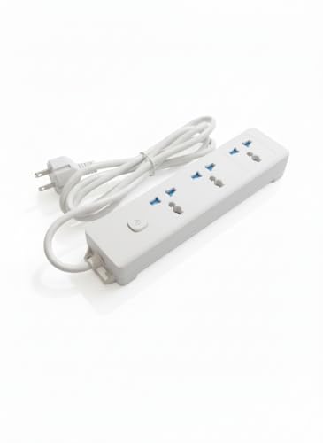 Image of SBF Universal 3 Socket Extension Board with Power Switch and 2M Cord, Multi Plug Power Strip for Home, Office, Computer, Mobile Charging (White(1K3P))