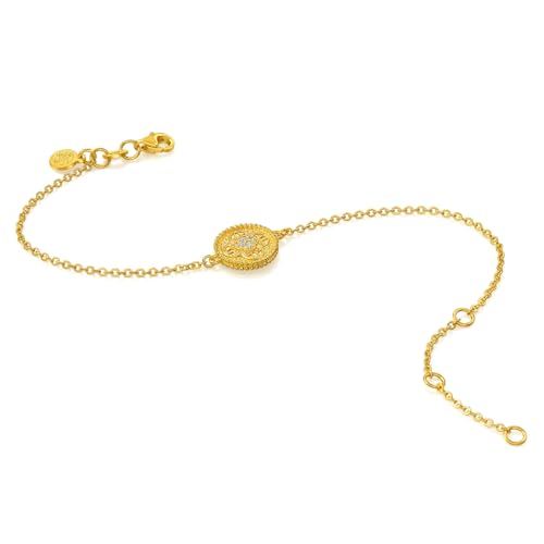 Image of CHOW SANG SANG 999 24K Gold Cultural Blessings Auspicious Four Harmonious Symbols with diamond Bracelet for Women 18cm 95604B
