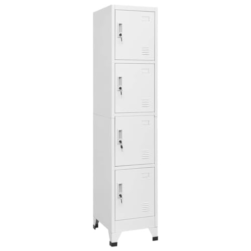 vidaXL Armoire à Casiers avec 4 Compartiments Armoire de Rangement Meuble de Rangement Vestiaire Sportif Entreprise Intérieur 38x45x180 cm