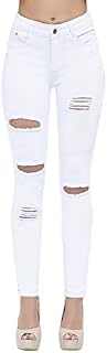 Women's Hight Waisted Butt Lift Stretch Ripped Skinny Jeans Distressed Denim Pants