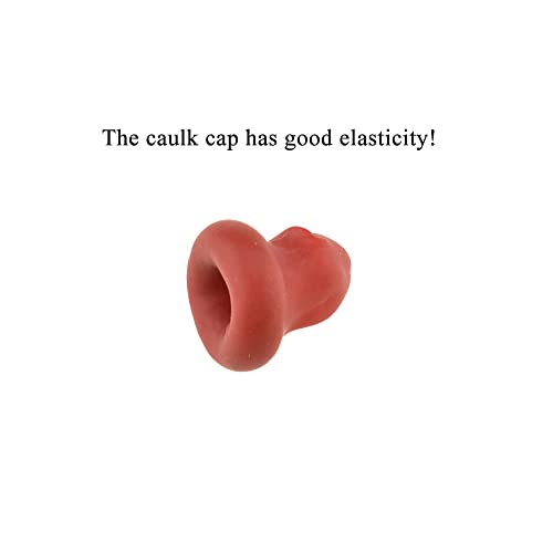 Image of HAHIYO 17Pcs Red Flexible Latex Caulk Cap Caulk Saver Cap Caulk Finishing Tool Caulk Tip Cover Caulking Tube Cover Tube Cap for Glass Cement Adhesives Sealing and Preserving Open Caulking Tube