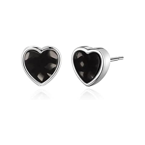 Aretes de corazón con ónix negro de Philip Jones Cover