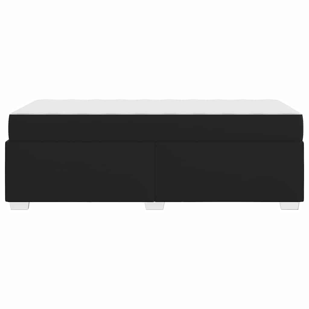 Cadre de lit avec Matelas Noir 80 x 200 cm Tissu Complet lit à Lattes Matelas fermeté Moyenne Design Moderne Chambre Adulte Confortable Ensemble Meuble