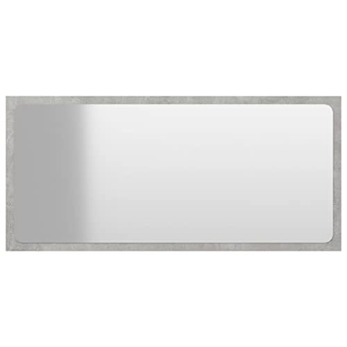 Vidaxl Bathroom Mirror Home Hallway Bedroom Laundry Room Washroom Vanity Unit Wall Mirror Furniture Concrete Gray 31.5"X0.6"X14.6" Engineered Wood #TOP14