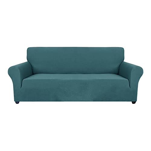 YSTELLAA Housse de canapé Extensible 3 Places，Housse de Canapé Extensible Lavable, Housse de Canapé Anti-Rayures pour Chiens et Animaux de Compagnie (Turquoise, 3 Places (183 cm - 234 cm)