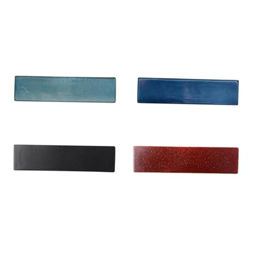 Plato rectangular de cerámica para sushi rojo miniatura 7