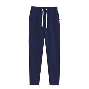 Pantalon de survêtement marron pour femme – Pantalon d&rsquo;entraînement ample léger et confortable – Taille haute – Cordon de serrage – Pantalon d&rsquo;incontinence en popeline pour femme, b-bleu marine, S
