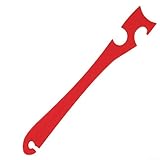 Rackumic Herramienta de empuje y tracción para horno, color rojo, resistente al calor, agarre ergonómico, 28 x 3,8 cm, material de polipropileno, manejo seguro de bandejas de hornear calientes