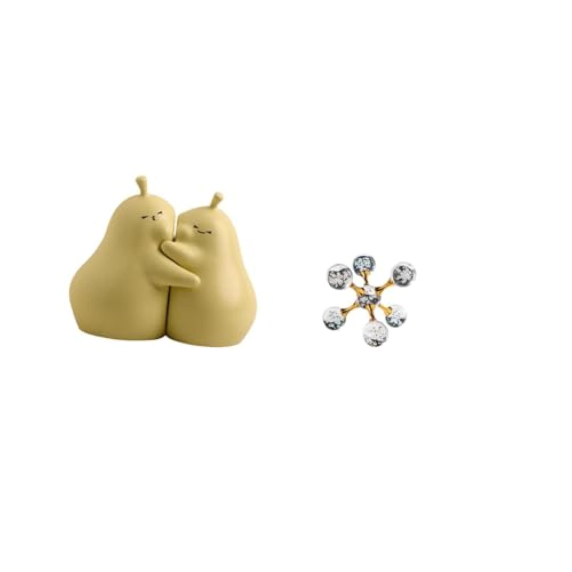 Hugging Bubble Pear Ceramic Bookend, Modern Statue