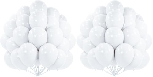Image of PartyWoo White Balloons 50pcs 12 Inch Latex Helium White Balloons (Pack of 2)
