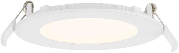 DESIGNERS FOUNTAIN 4 in. Integrated LED White Round Canless Slim Panel Light 550…