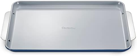 Caraway Non-Stick Ceramic Baking Sheet - Naturally Slick Ceramic Coating - Non-Toxic, PTFE & PFOA Free - Perfect for Baking, Roasting, and More - Large - Navy