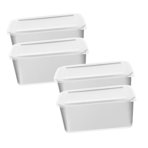 PEPLAYTAL 4 piezas Recipientes Herméticos Pequeños para Alimentos Cajas Selladas para Frigorífico Contenedores Apilables para Cocina y Almacenamiento Diseño Compacto para Conservar Verduras