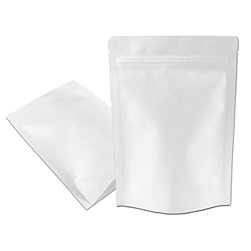 WACCOMT Pack クラフト紙 自立袋 ジップ袋用 アルミ箔バッグ ジッパー付き袋 コーヒー 食品袋 キッチン収納 保存用バッグ ヒートシール可能 50枚入 (11 x 18.5 cm, ホワイト)