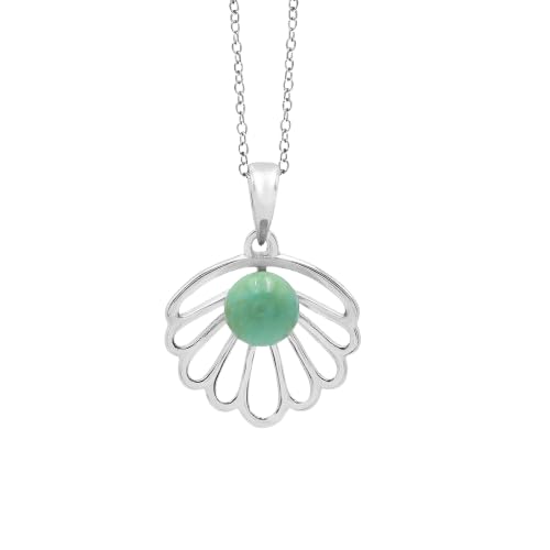 Turquoise Shell Pendant Seashell Minimalist Charm December Birthstone Gift For Her Ocean Jewelry-image-48