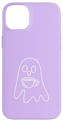 Aesthetic One Line Art Ghost and Coffee - ���C���b�N �X�}�z�P�[�X iPhone 14 Plus �p