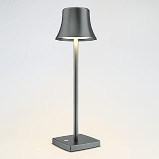 YIKUI Cordless Table Lamps, 5000 mAh Rechargeable Battery Equipped with USB Output Port and 3 Lighting Modes Dimmable LED Desk Lamps, for Restaurant Terrace Bedroom Study Office (Grey)