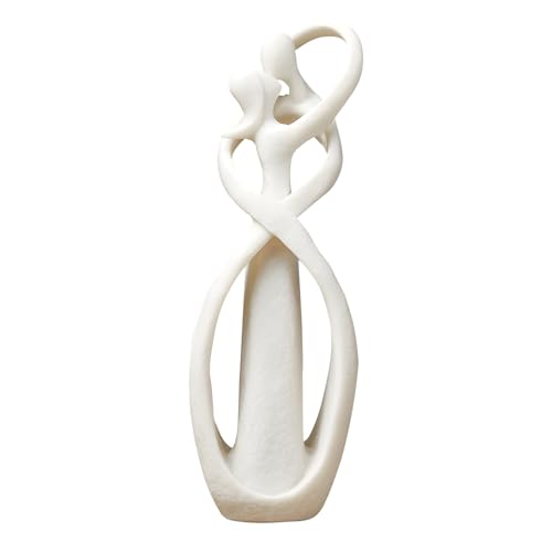 Jenngaoo Lovers Statue, Resin Couple Statue Kiss Lovers Statue Decorative Figure Home Decorative Statue Abstract Polyresin Sculpture for Couples Wedding Anniversary
