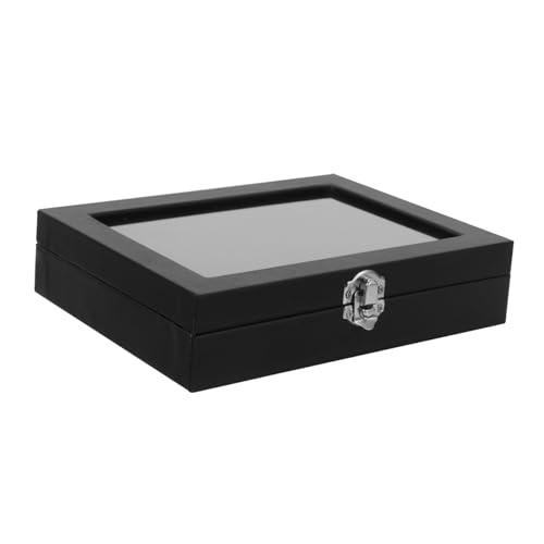 TIDTALEO Caja De Exhibición De Medallas Organizador De Insignias Con Tapa Contenedor De Escritorio Para Guardar y Mostrar Prendedores De Solapa Transparente