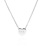 AditiGarden Angel Number Heart Charm Necklace, 111 Spiritual Lucky Necklace for Women