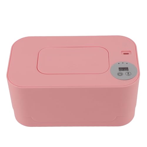 Wipes Warmer, Refillable USB Temperature Adjustable Wipes Holder Dispenser for Facial Tissues (Pink)