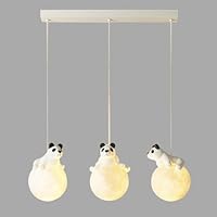3D-printen Moon Planet kinderkamer hanglamp - kleine schattige dieren witte melkbal meisjes kroonluchter - 3-lichts plafond hanglamp compatibel met slaapkamer, jongensbed, kinderkamer, kleuterschool