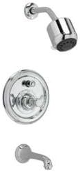 Jado 853495.150 Classic Pressure Balance Tub and Shower Trim Kit with Cross Handle, Platinum Nickel