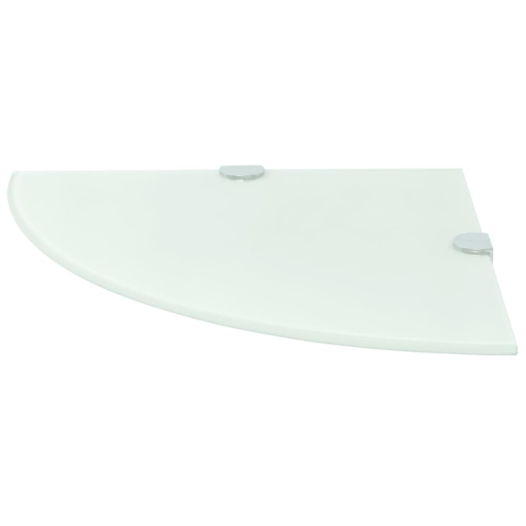 HaoChrymec Étagères d'angle with Verre Trempé, Design Élégant, Capacité de Rangement Idéale, Étagère Murale Chambre, Bibliothèque Murale, Blanc, 35 x 35 cm