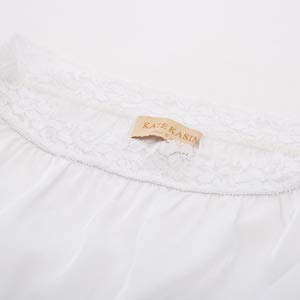 Kate Kasin Half Slip Lingerie Slips Satin Snip-It Lace Underskirt Long,White,Size M #TOP5